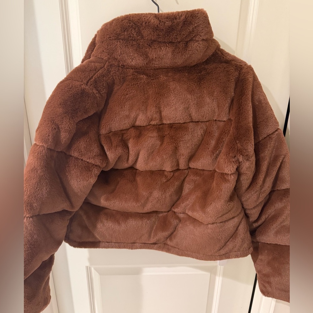 Abercrombie & Fitch Women's Chocolate Brown Teddy Jacket - Picture 4 of 4